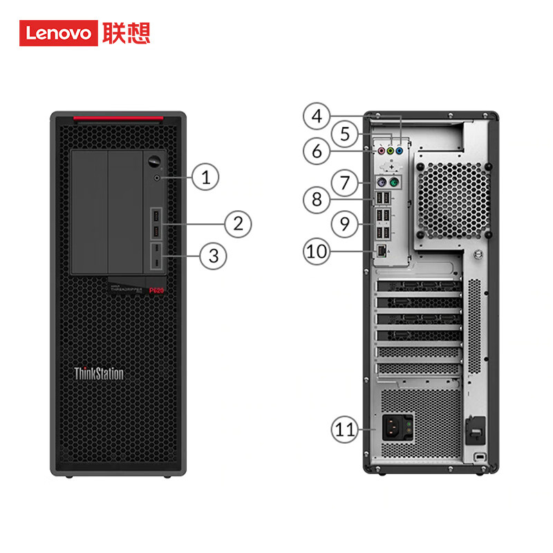 联想【P620】【图形工作站】5995WX /512G/2*2T固态+2*16T/2*A6000 DeepSeek本地部署