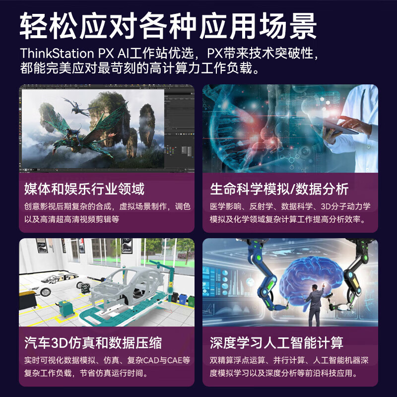 联想 PX工作站 至强铂金 8480C/64G*4内存/2TSSD/8THDD/1850W/ 三年质保/EDR